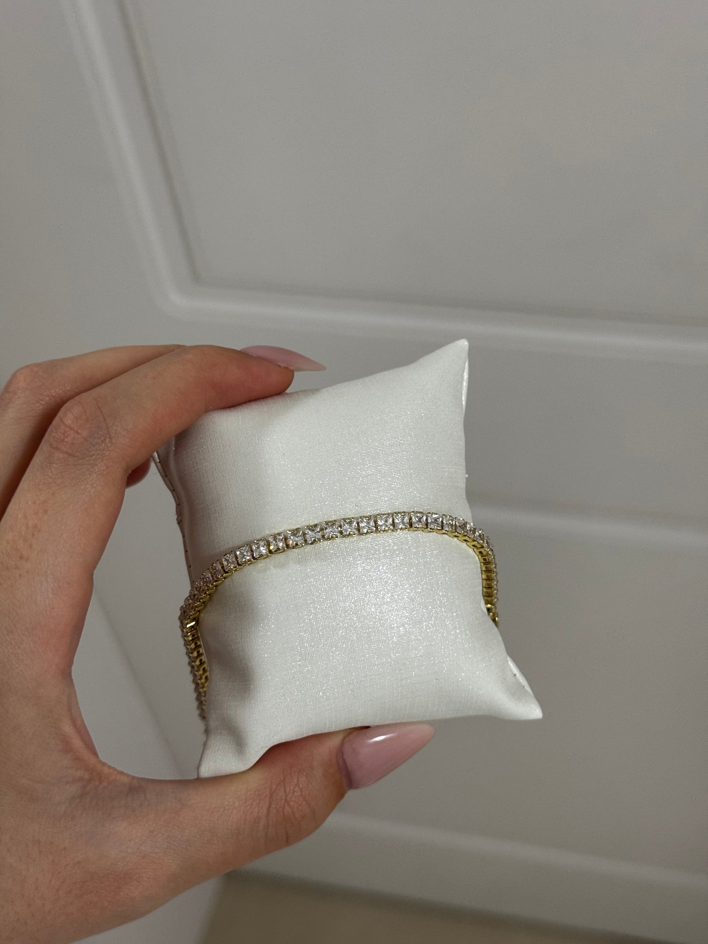 Gold tennis bracelet