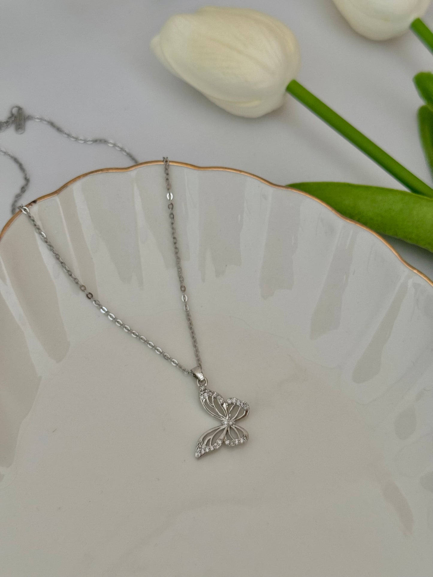 Silver Butterfly Necklace