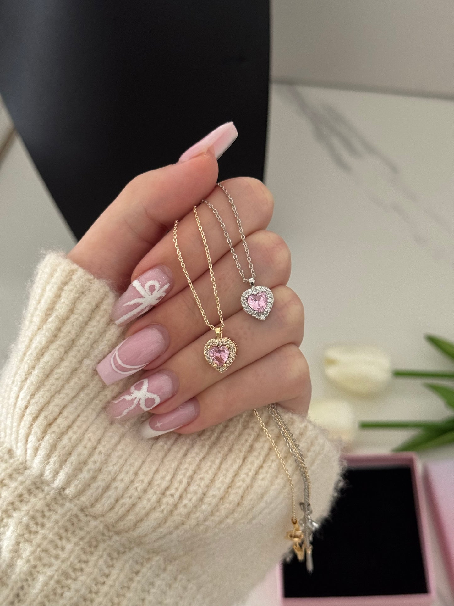 Pink Heart Necklaces