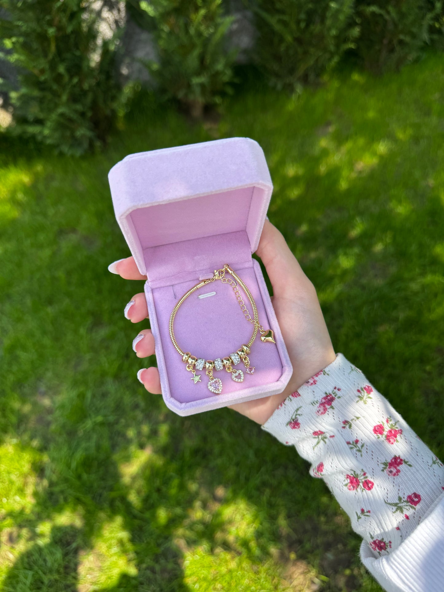 Pink Gold Charm Bracelet