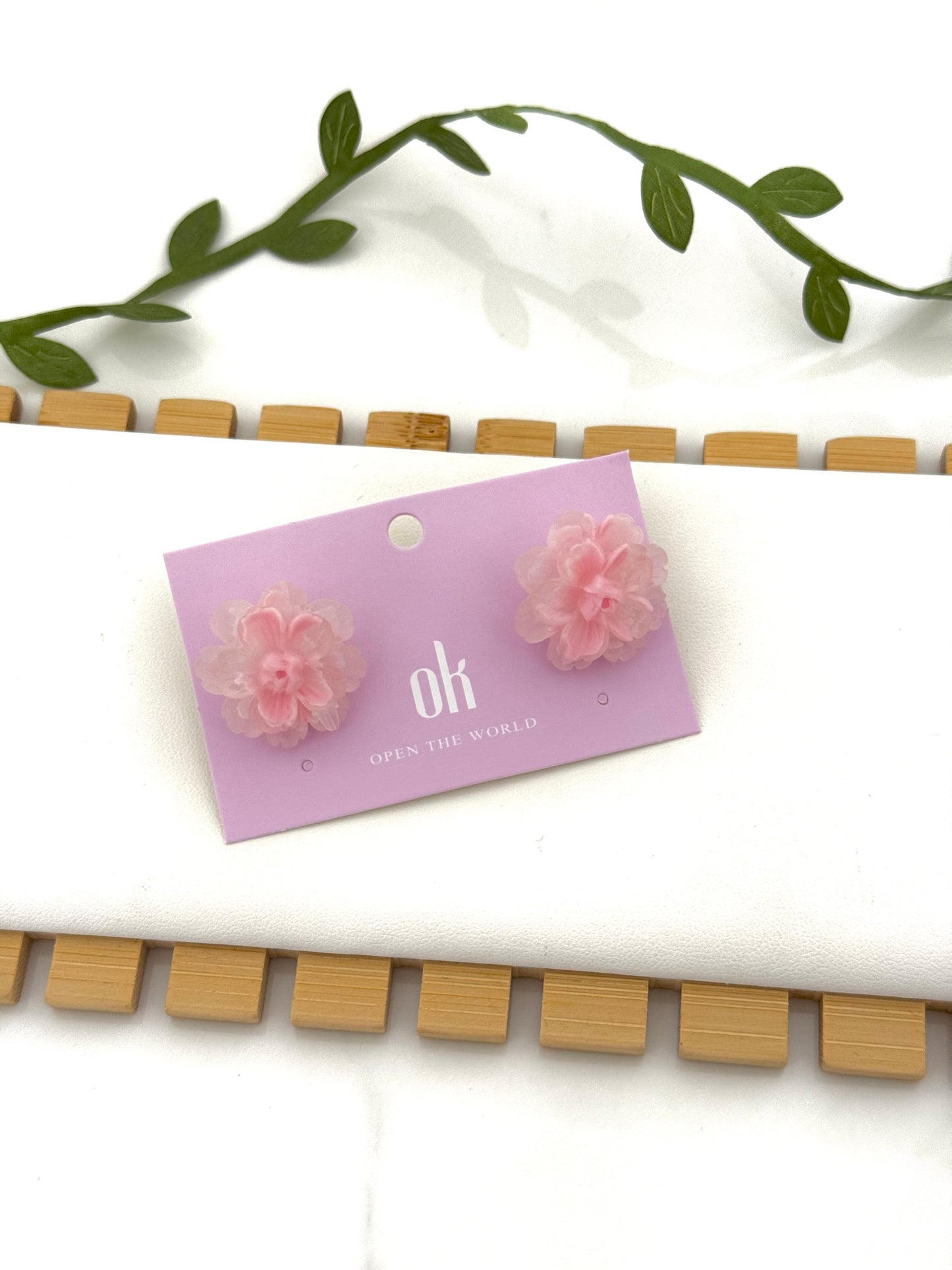 Pink Flower Earrings