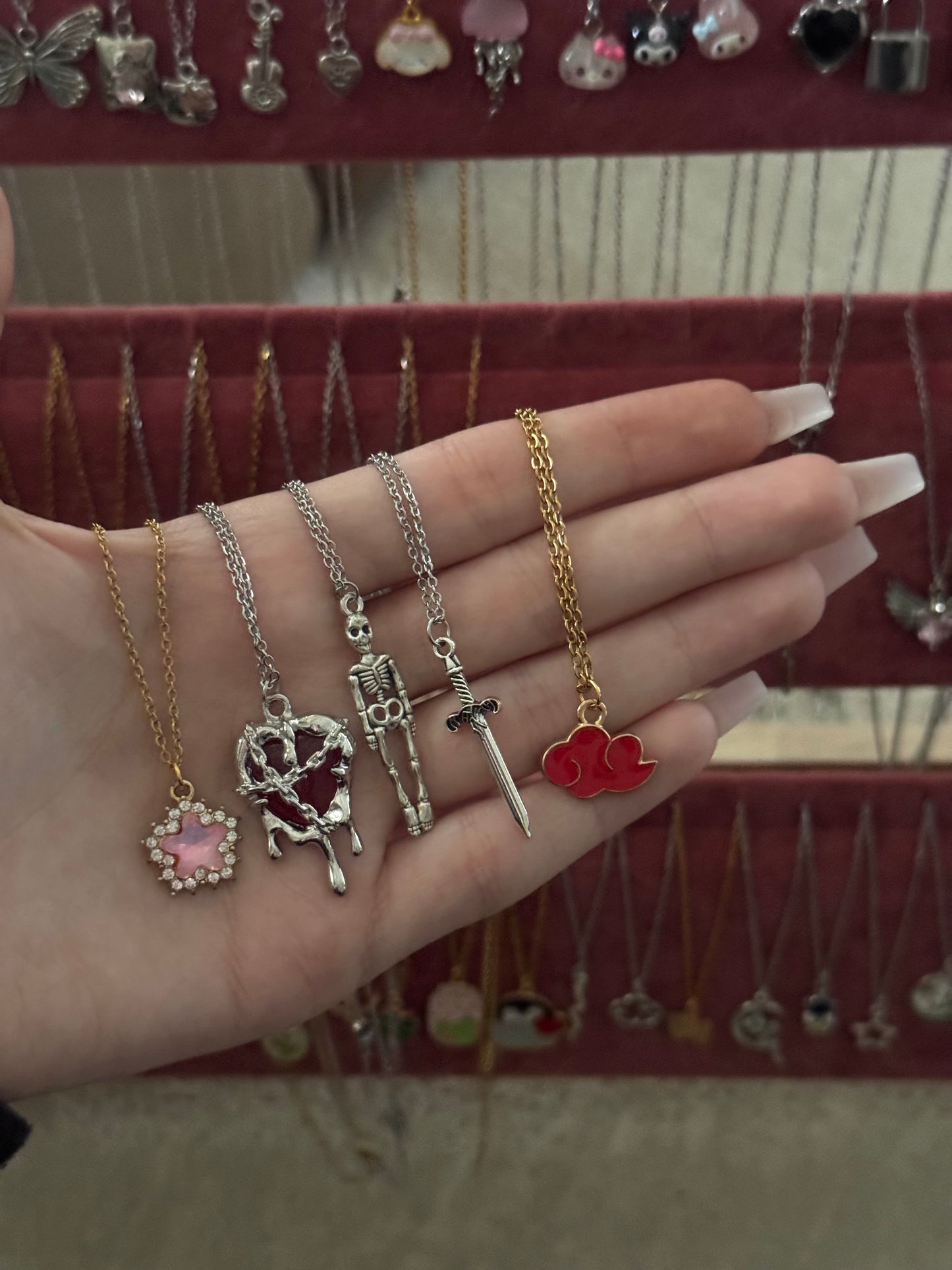 Stainless steel chain charm necklaces