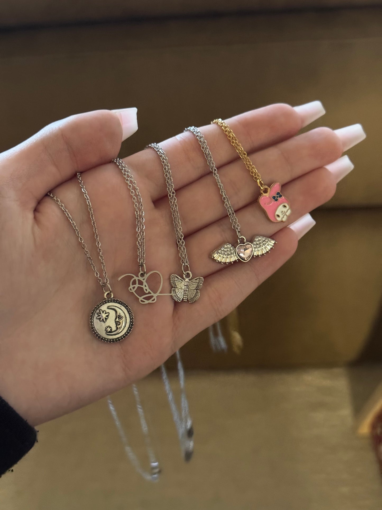 Stainless steel chain charm necklaces