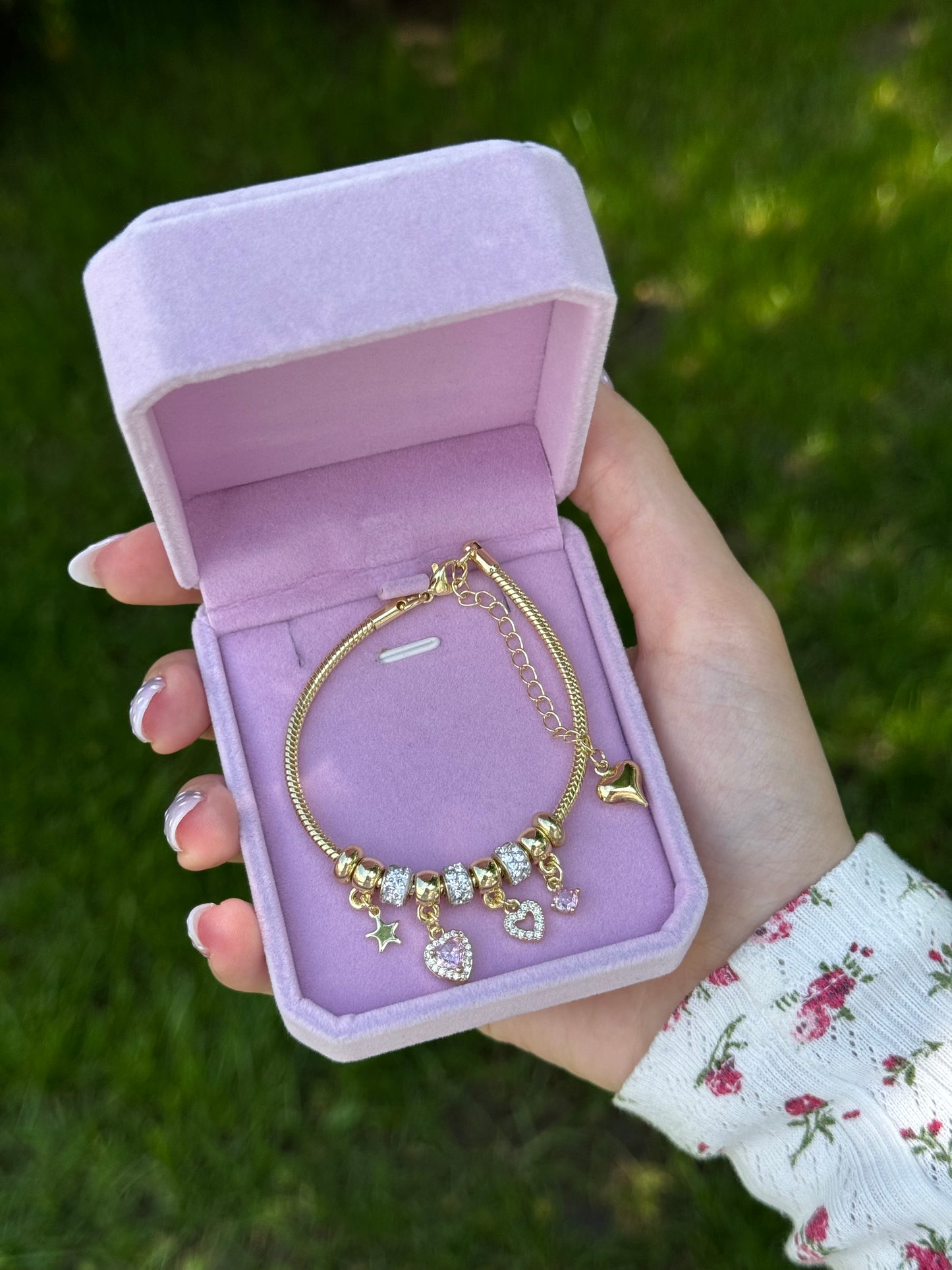 Pink Gold Charm Bracelet