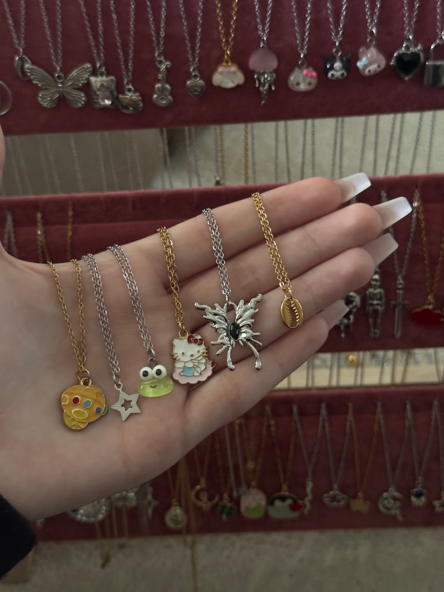 Stainless steel chain charm necklaces