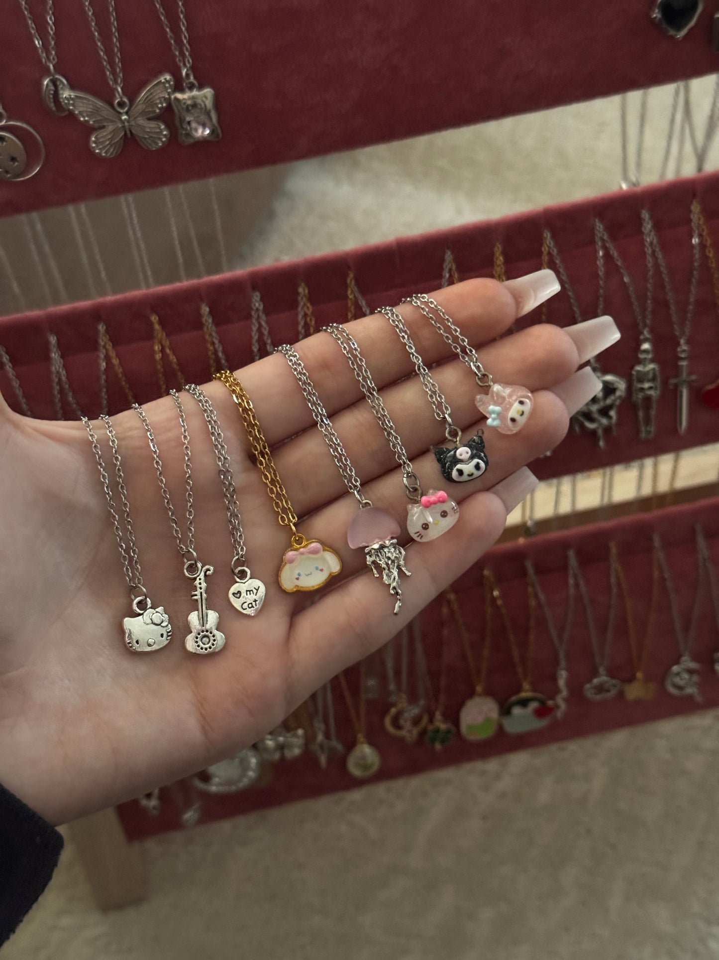 Stainless steel chain charm necklaces