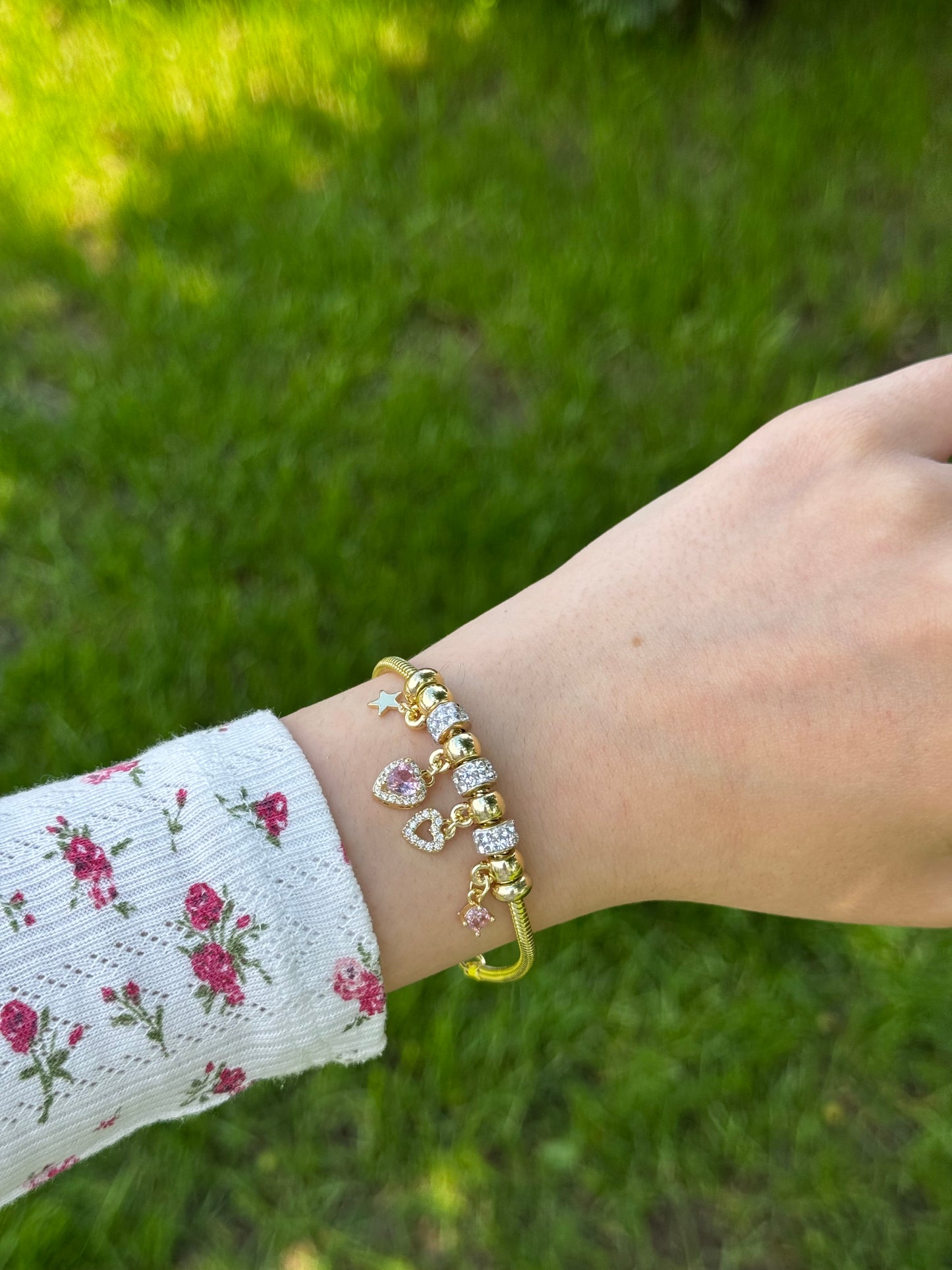 Pink Gold Charm Bracelet