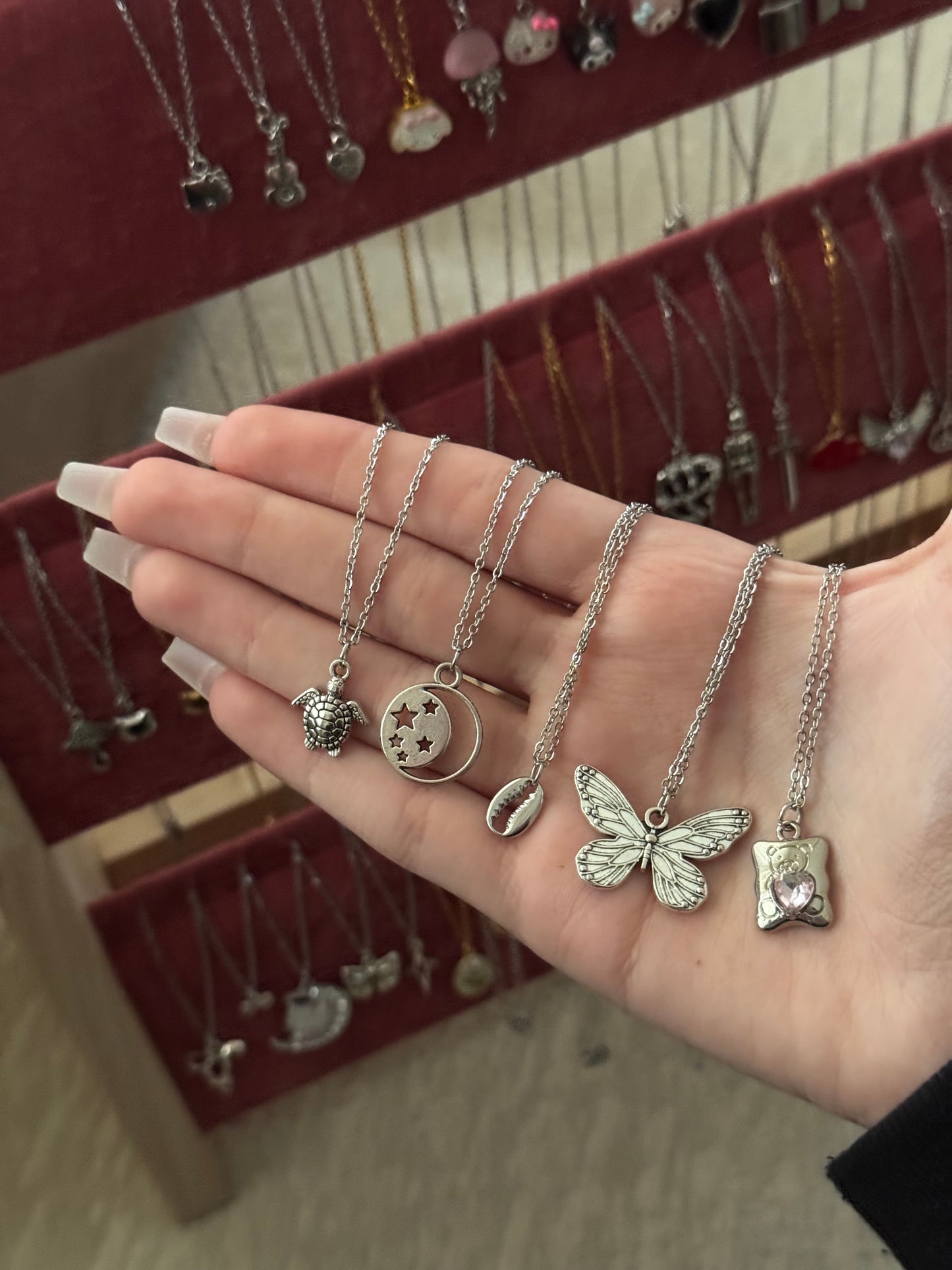 Stainless steel chain charm necklaces