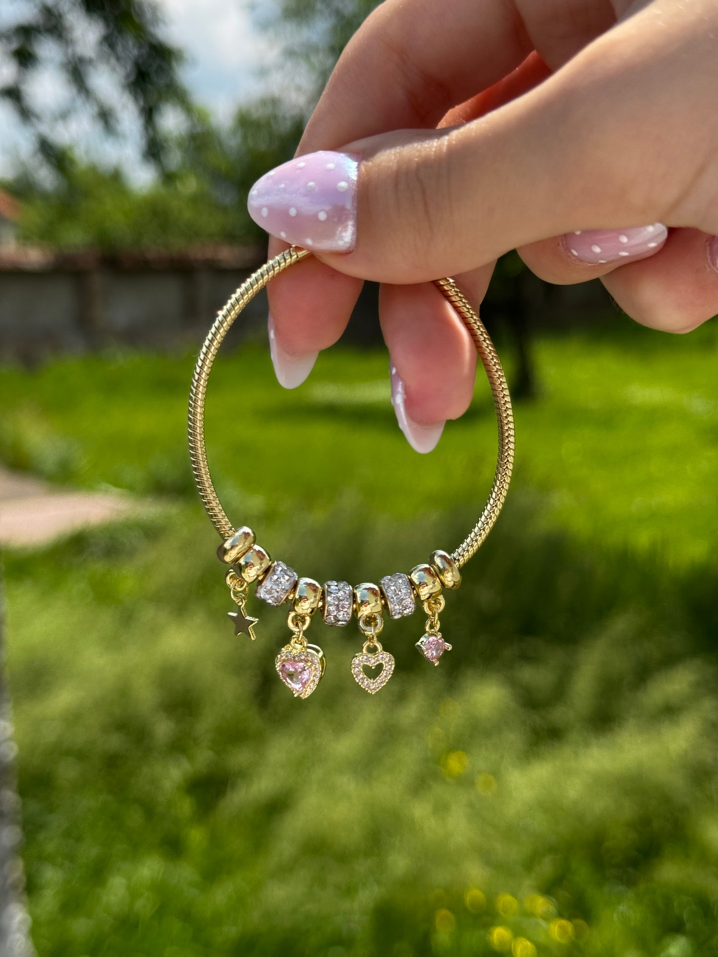 Pink Gold Charm Bracelet