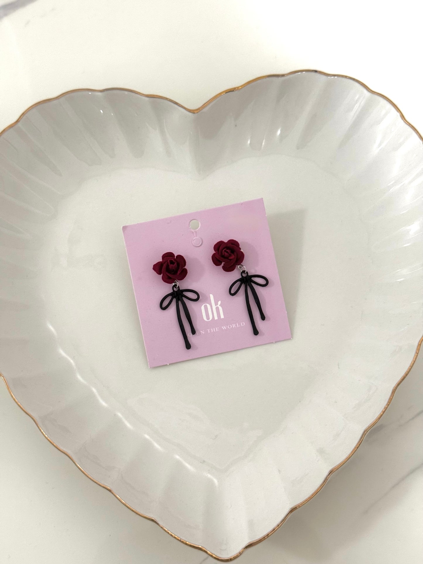 Rose Bow Earrings