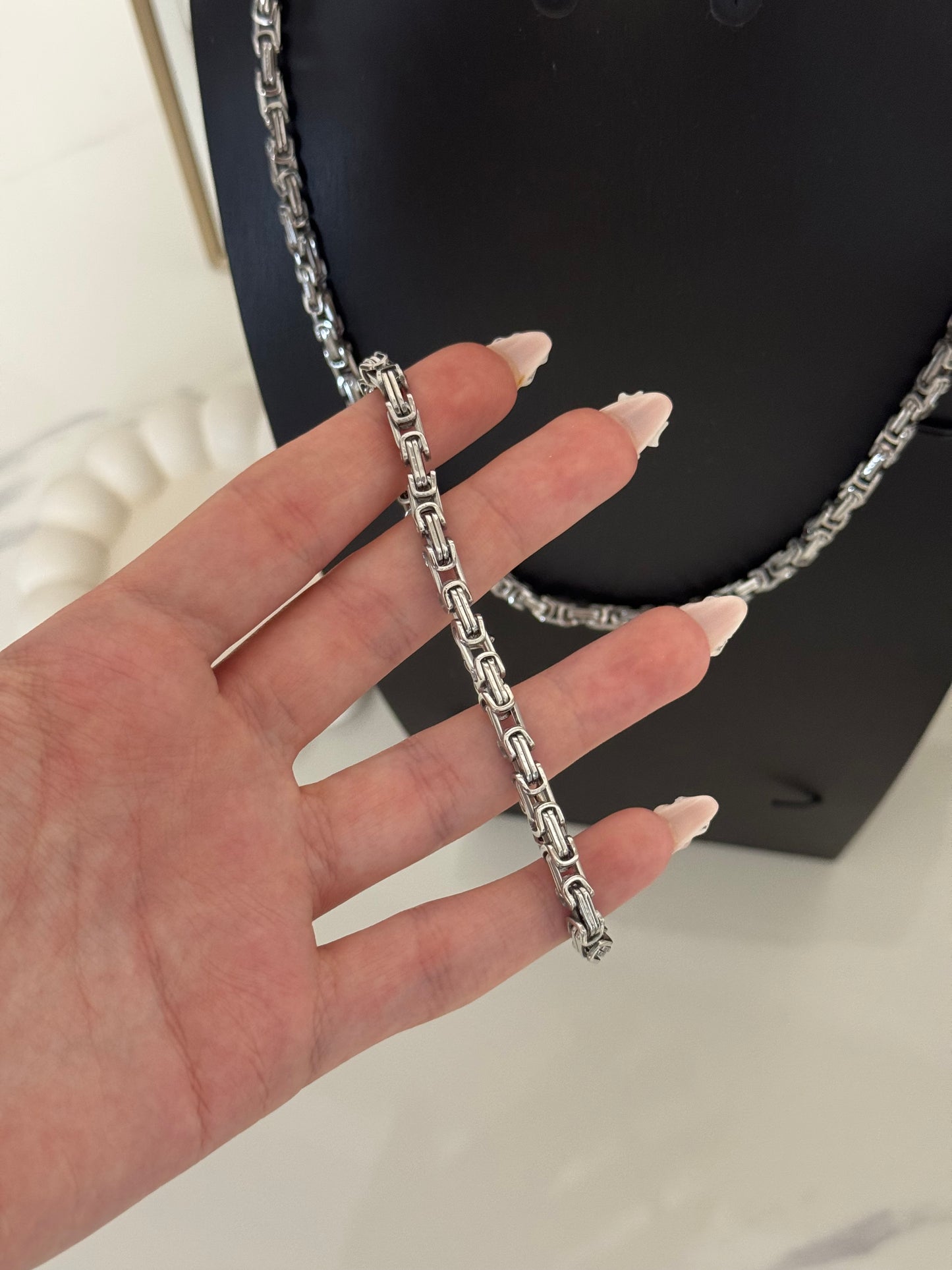 Men Necklace and Bracelet Set