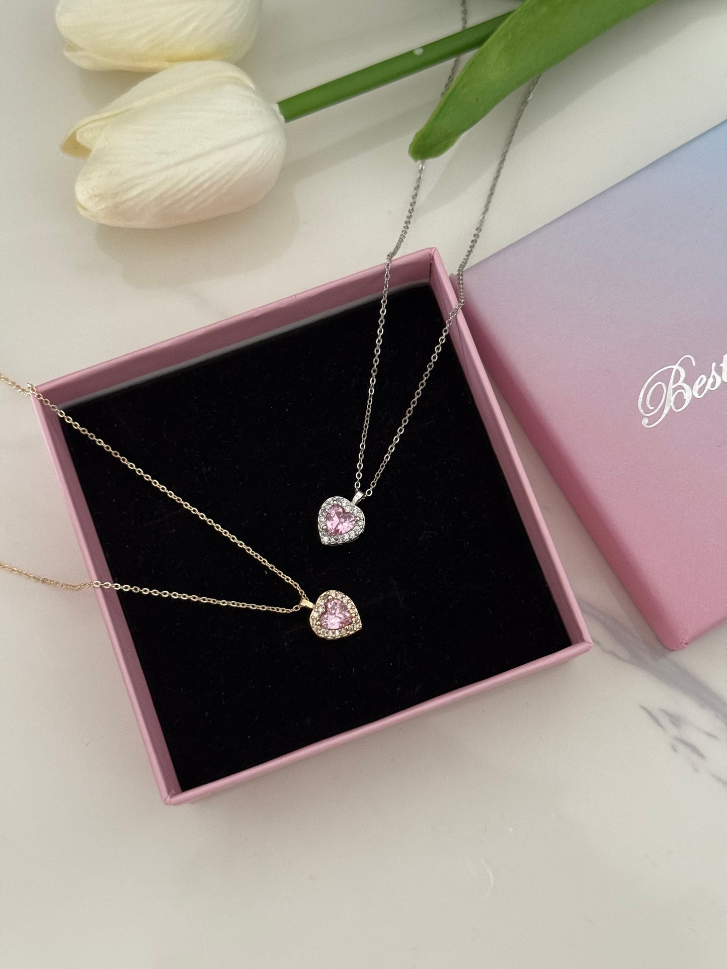 Pink Heart Necklaces