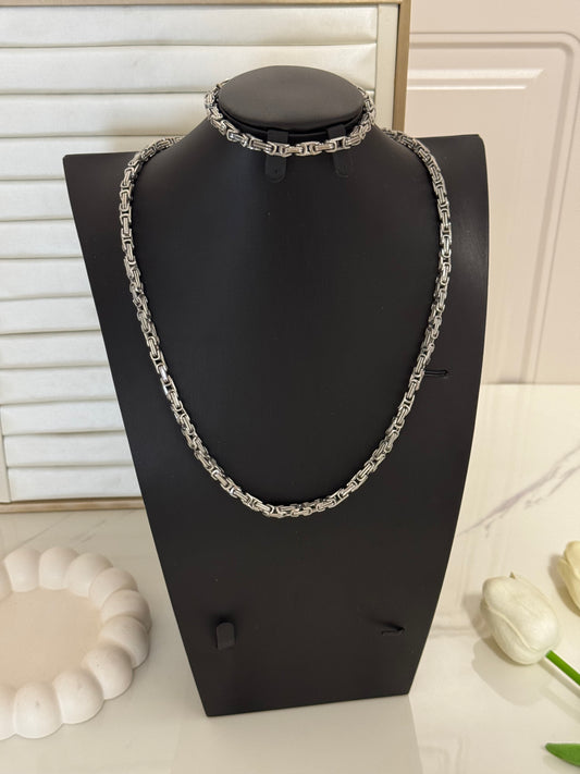 Men Necklace and Bracelet Set