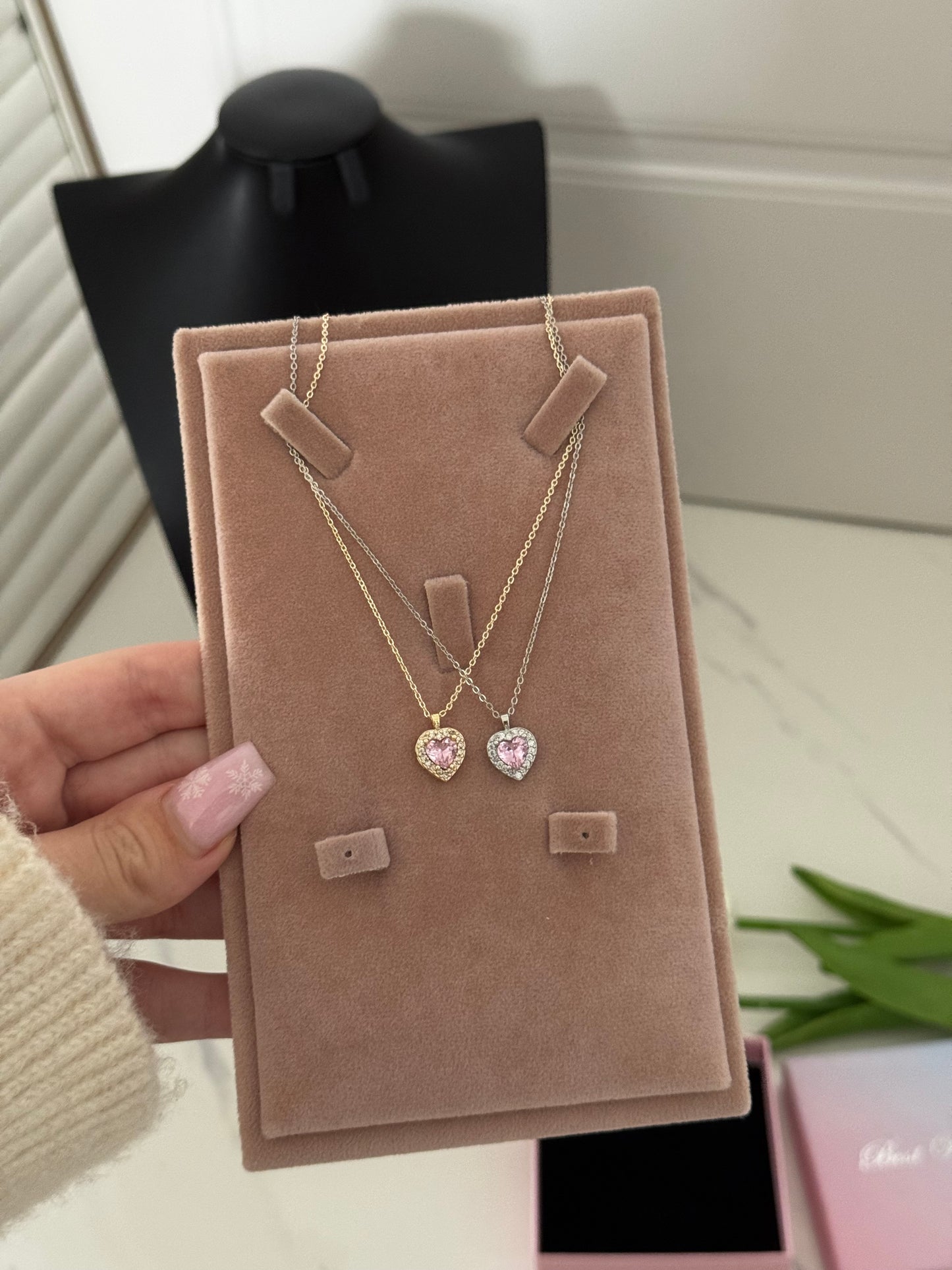 Pink Heart Necklaces