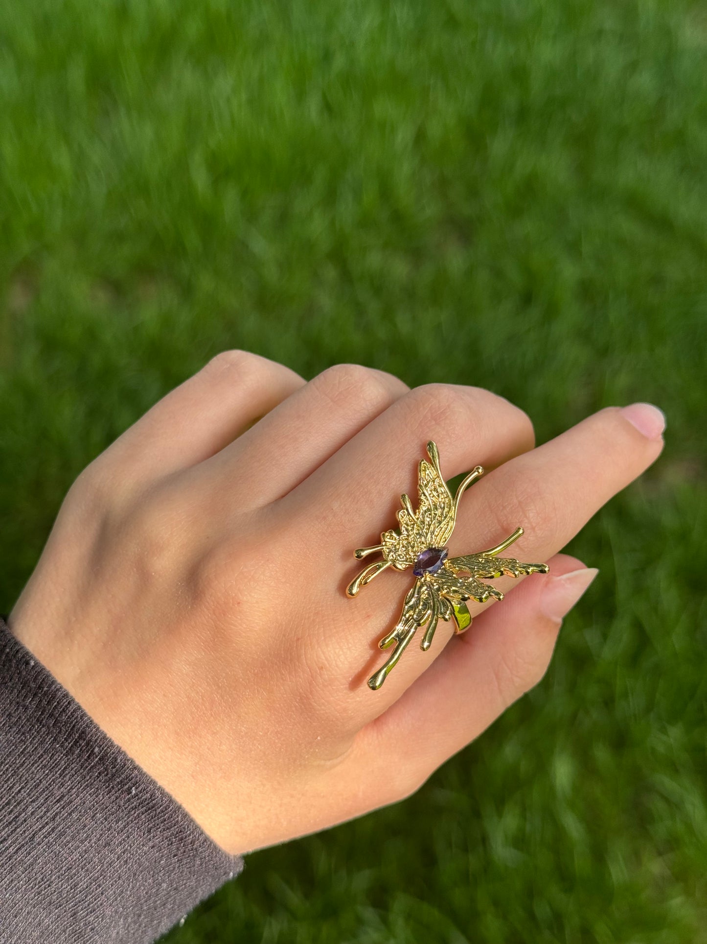Purple Butterfly ring