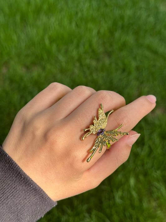 Purple Butterfly ring